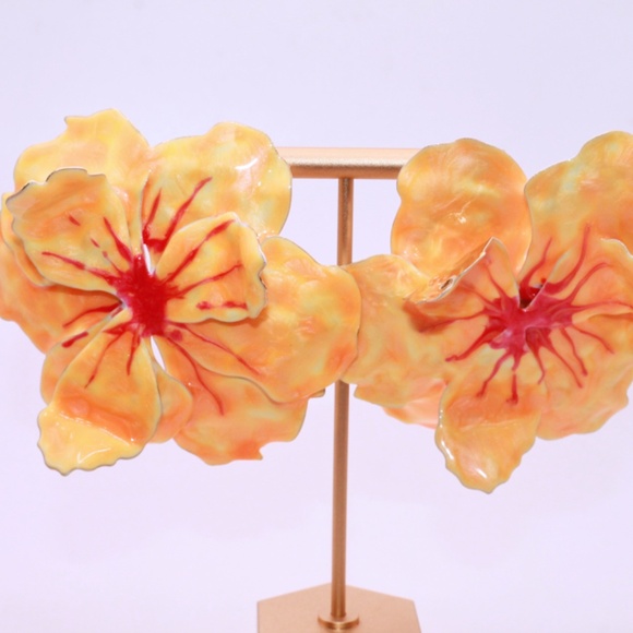 Floral Statement Earrings - Picture 2 of 5